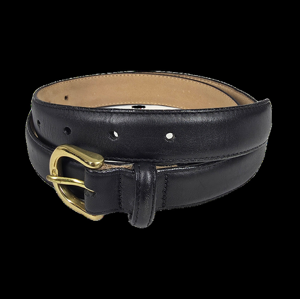 LANDS’ END GENUINE LEATHER BELT – BLACK – BRASS BUCKLE – SIZE 32/80